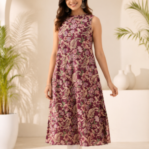 Iyusha Fashion Floral Printed A-Line Kurti & Palazzo Set
