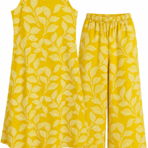 Elegant Floral Print Sleeveless A-Line Kurti & Palazzo Set